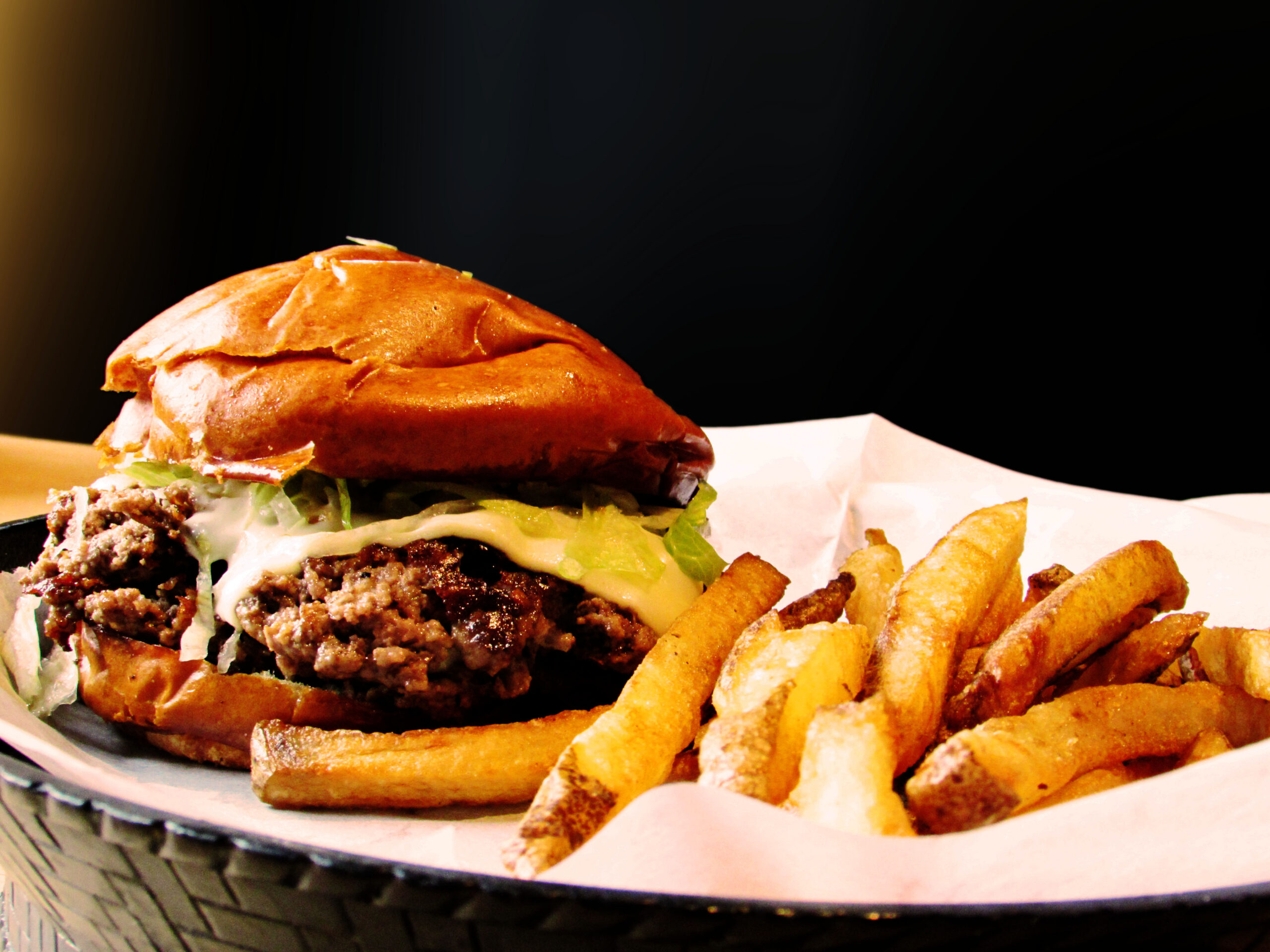Shamrock Smashburger with house cut fries